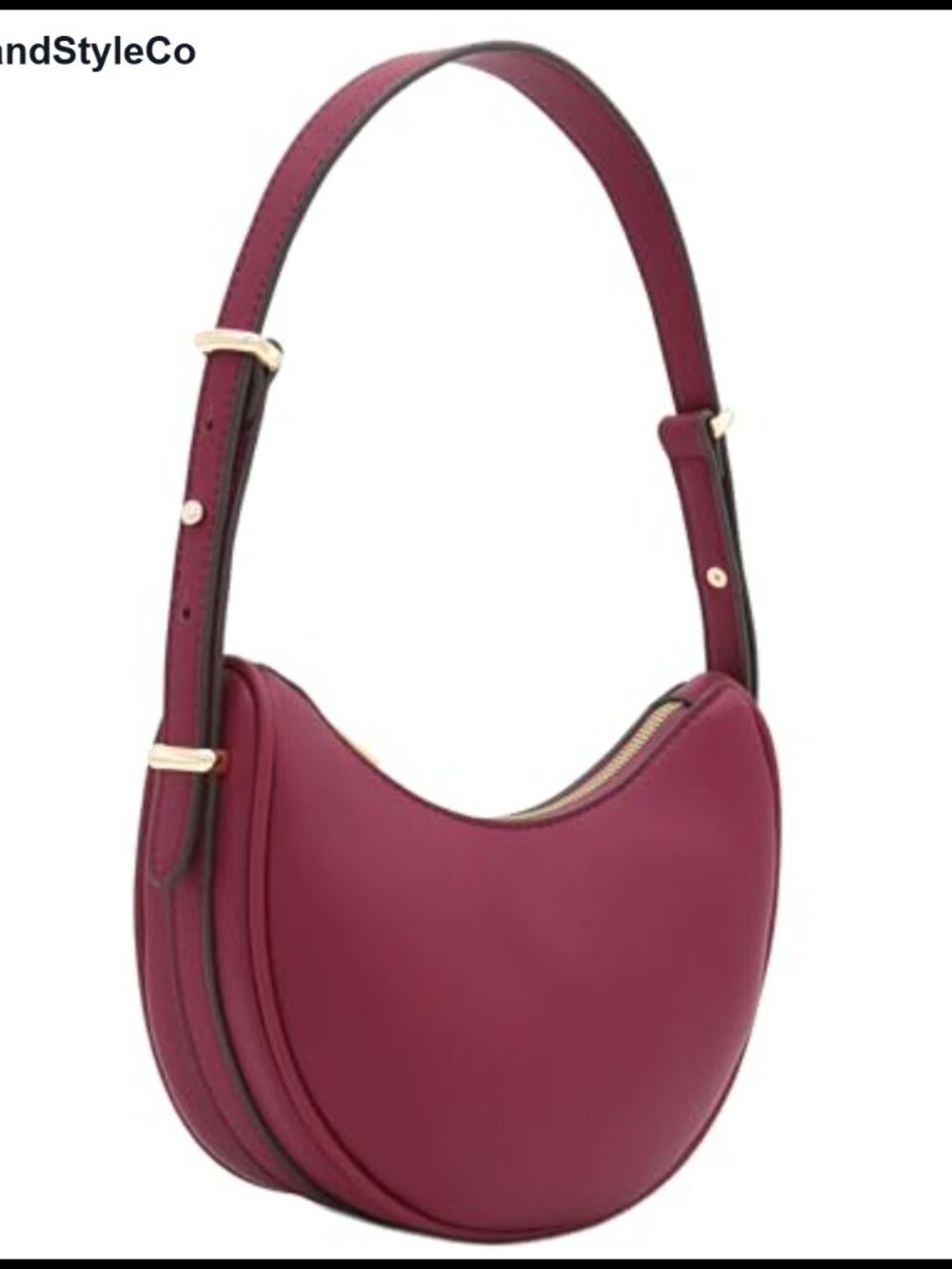 Crescent Underarm Shoulder Bag Faux Leather Adjustable Strap Hobo Purse